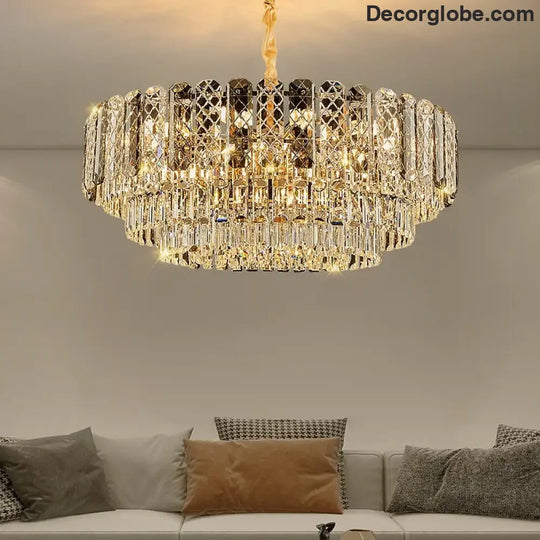 High-End Crystal Ceiling Lamp - Latest Light Luxury Design for Dining Rooms, an Exquisite Main Lamp Chandelier - DecorGlobe