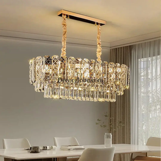High-End Crystal Ceiling Lamp - Latest Light Luxury Design for Dining Rooms, an Exquisite Main Lamp Chandelier - DecorGlobe