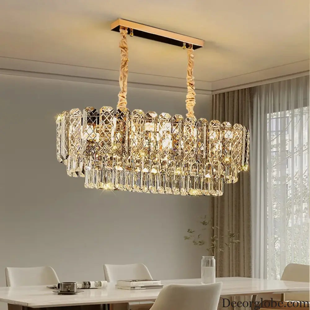 High-End Crystal Ceiling Lamp - Latest Light Luxury Design for Dining Rooms, an Exquisite Main Lamp Chandelier - DecorGlobe