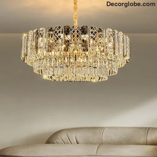 High-End Crystal Ceiling Lamp - Latest Light Luxury Design for Dining Rooms, an Exquisite Main Lamp Chandelier - DecorGlobe