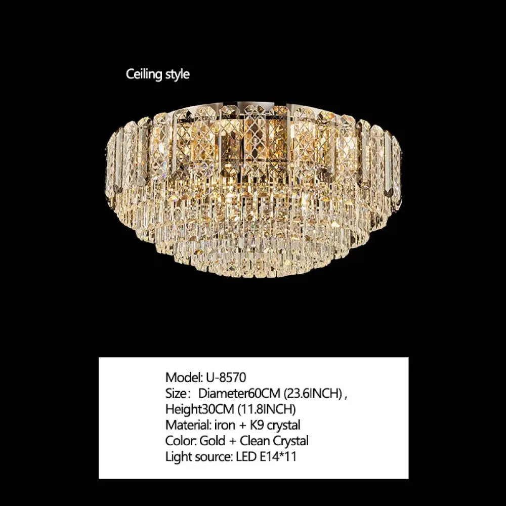 High-End Crystal Ceiling Lamp - Latest Light Luxury Design for Dining Rooms, an Exquisite Main Lamp Chandelier - DecorGlobe