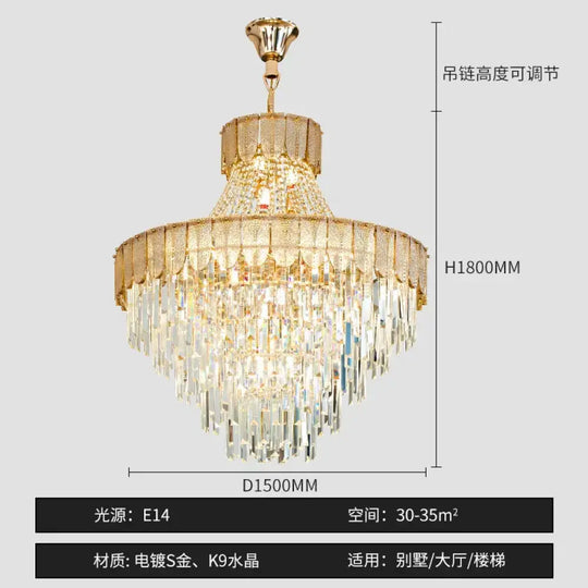 High-End Crystal Chandelier - Artistic Lighting for Living and Dining Spaces, Luxury Hotels, and Duplex Homes - DecorGlobe