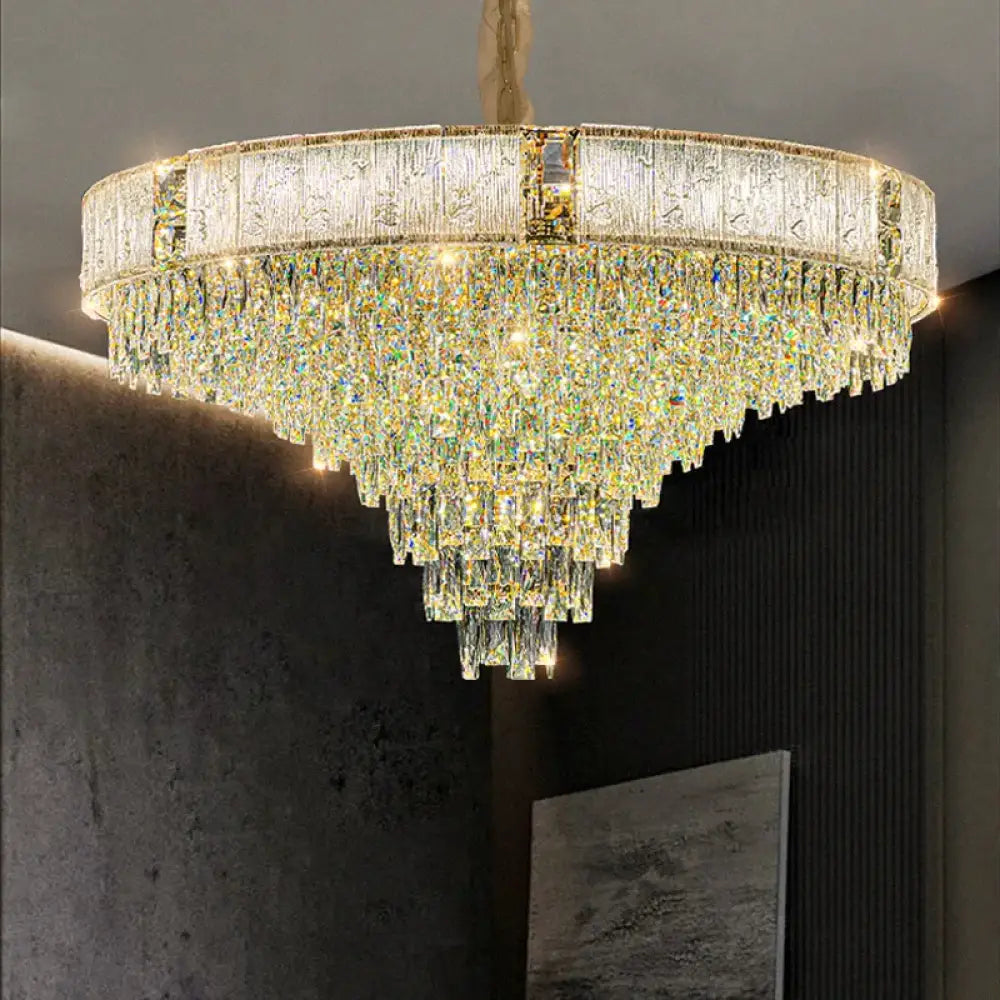 High-End Crystal Chandelier - Elegance and Artistry for Villa Living Spaces - DecorGlobe