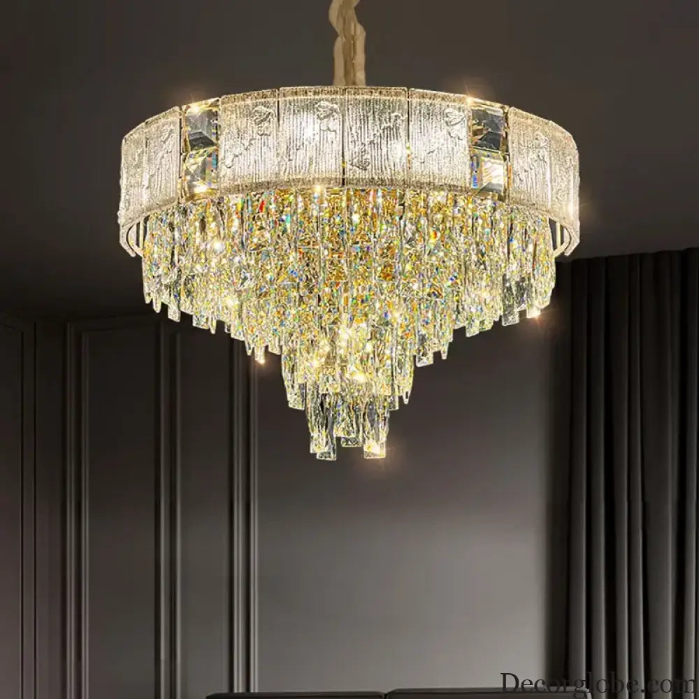 High-End Crystal Chandelier - Elegance and Artistry for Villa Living Spaces - DecorGlobe