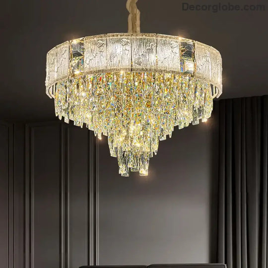High-End Crystal Chandelier - Elegance and Artistry for Villa Living Spaces - DecorGlobe
