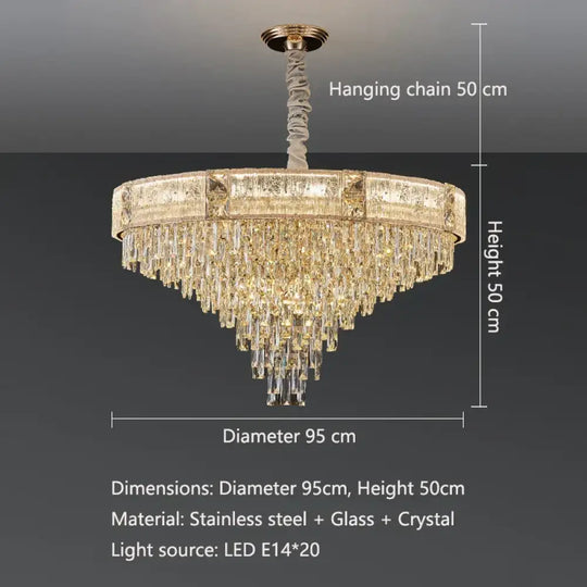 High-End Crystal Chandelier - Elegance and Artistry for Villa Living Spaces - DecorGlobe