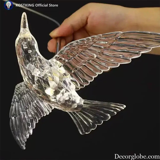 Acrylic Bird LED Pendant Lamp Pigeon Staircase Chandelier Hall Ceiling Hanging Lights Indoor Stair Artistic Decoration