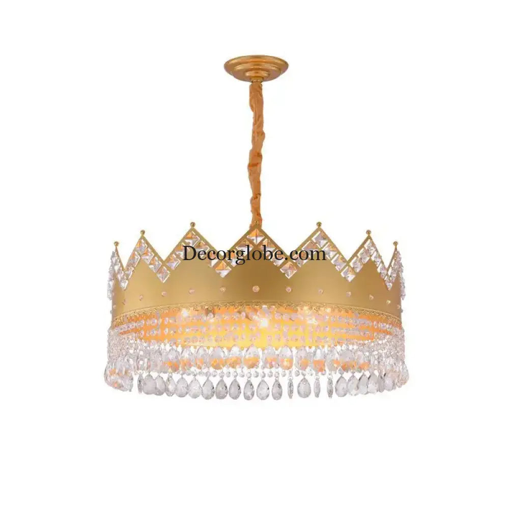 Elegant French Pastoral Golden Crystal Chandelier - Perfect for Living Rooms, Dining Rooms, Bedrooms, and Entrances - DecorGlobe