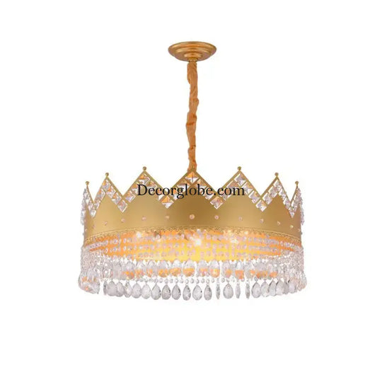 Elegant French Pastoral Golden Crystal Chandelier - Perfect for Living Rooms, Dining Rooms, Bedrooms, and Entrances - DecorGlobe