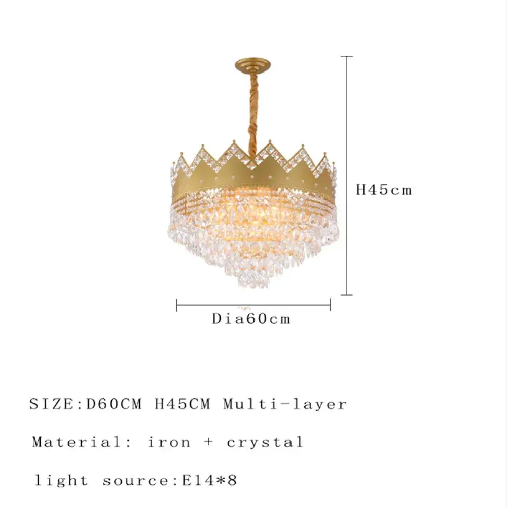 Elegant French Pastoral Golden Crystal Chandelier - Perfect for Living Rooms, Dining Rooms, Bedrooms, and Entrances - DecorGlobe