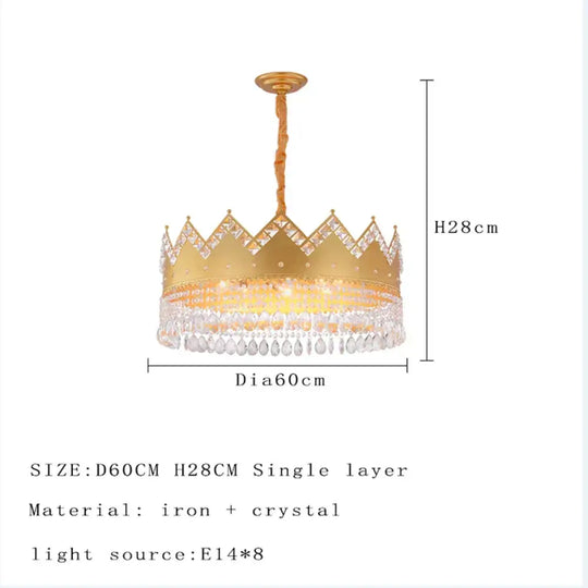 Elegant French Pastoral Golden Crystal Chandelier - Perfect for Living Rooms, Dining Rooms, Bedrooms, and Entrances - DecorGlobe