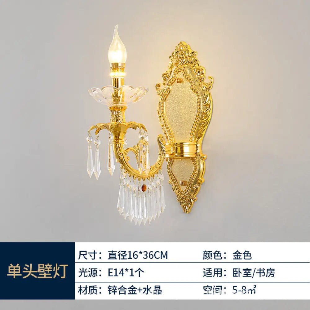 European Crystal Branch Chandelier for Villa Staircase Single head wall light