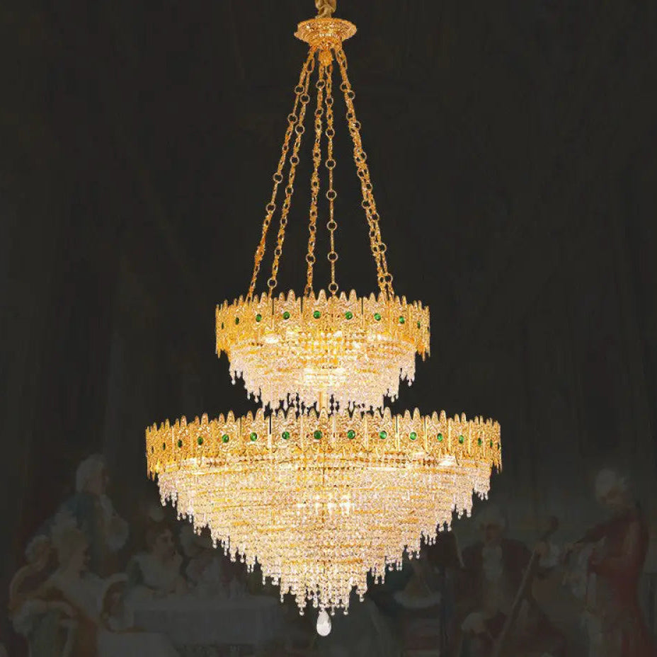 French style copper living room chandelier European style dining room bedroom candle lighting creative atmosphere Villa