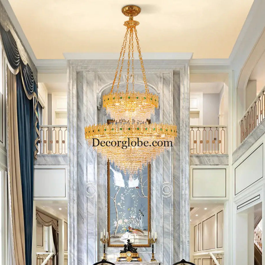 French style copper living room chandelier European style dining room bedroom candle lighting creative atmosphere Villa