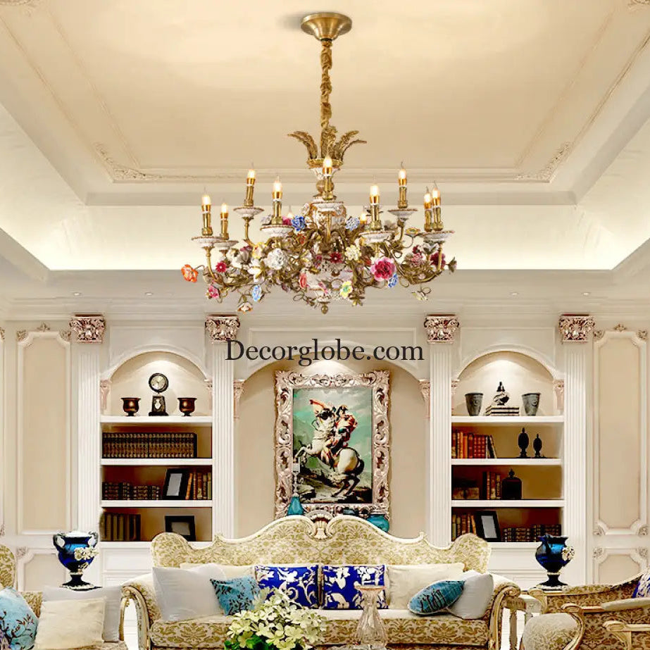 Xingzhong luxury French living room copper crystal chandelier Palace style European style villa ceramic bedroom dining