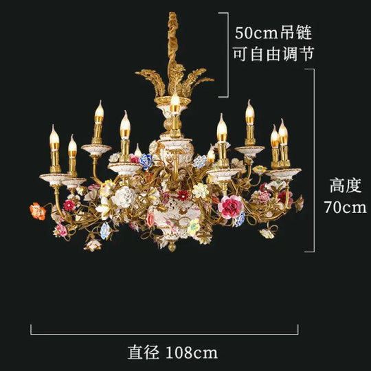 Xingzhong luxury French living room copper crystal chandelier Palace style European style villa ceramic bedroom dining