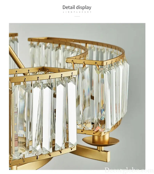 Zoe's K9 Crystal Modern Glass Chandelier - Copper Luxury Hanging Lamp - DecorGlobe