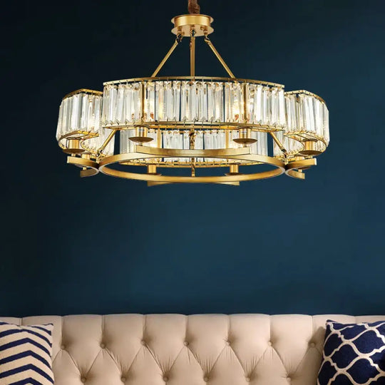 Zoe's K9 Crystal Modern Glass Chandelier - Copper Luxury Hanging Lamp - DecorGlobe