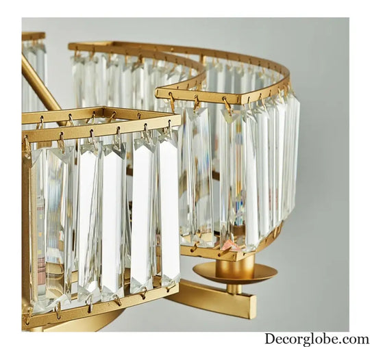 Zoe's K9 Crystal Modern Glass Chandelier - Copper Luxury Hanging Lamp - DecorGlobe