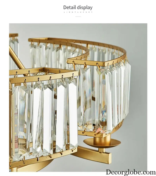 Zoe's K9 Crystal Modern Glass Chandelier - Copper Luxury Hanging Lamp - DecorGlobe