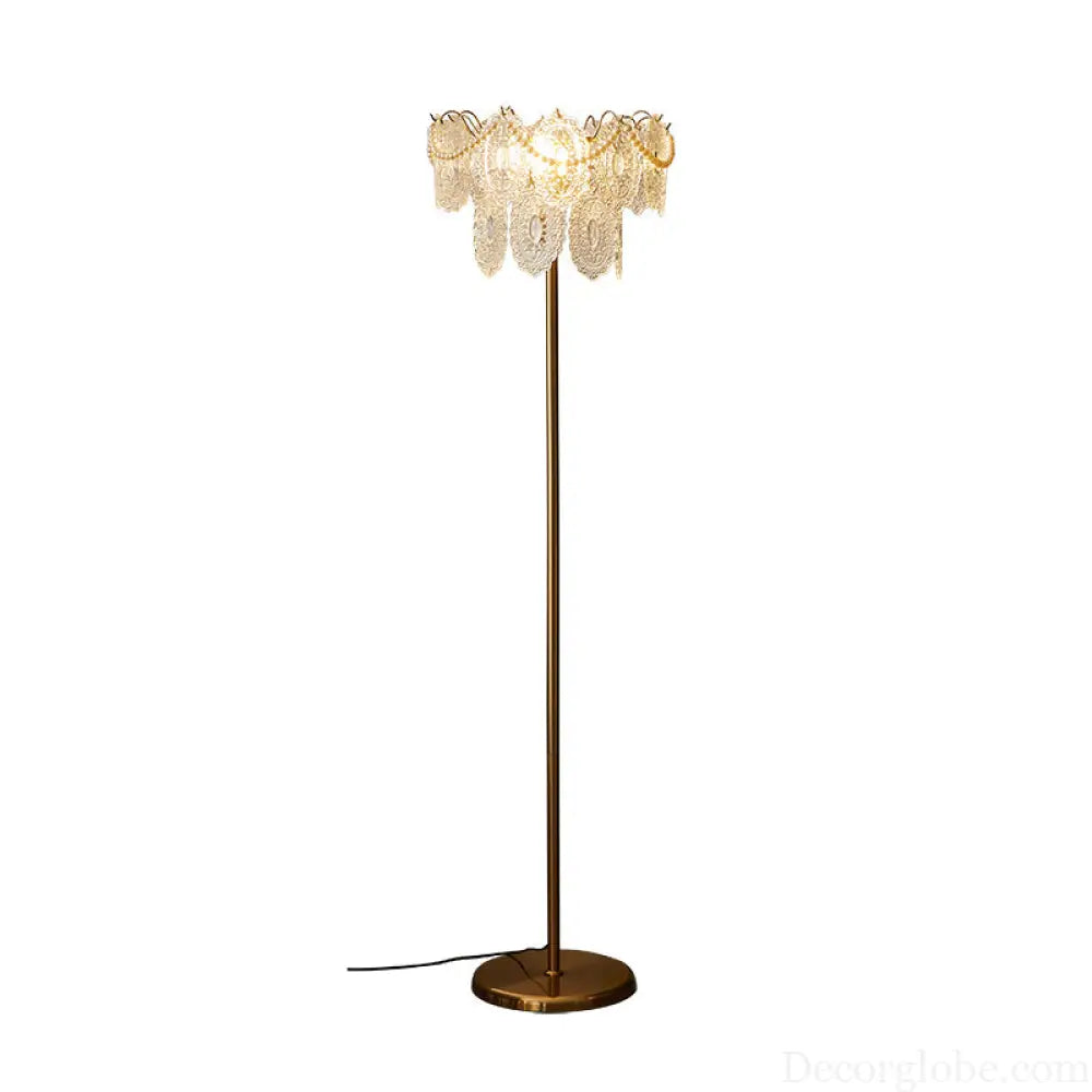 French-Style Light Luxury Crystal Floor Lamp for Living Room Modern and Simple Creative Bedroom Bedside Table Lamp