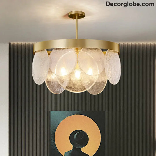 Khloe Postmodern Chandelier - Brass & Seeded Glass Delight - DecorGlobe