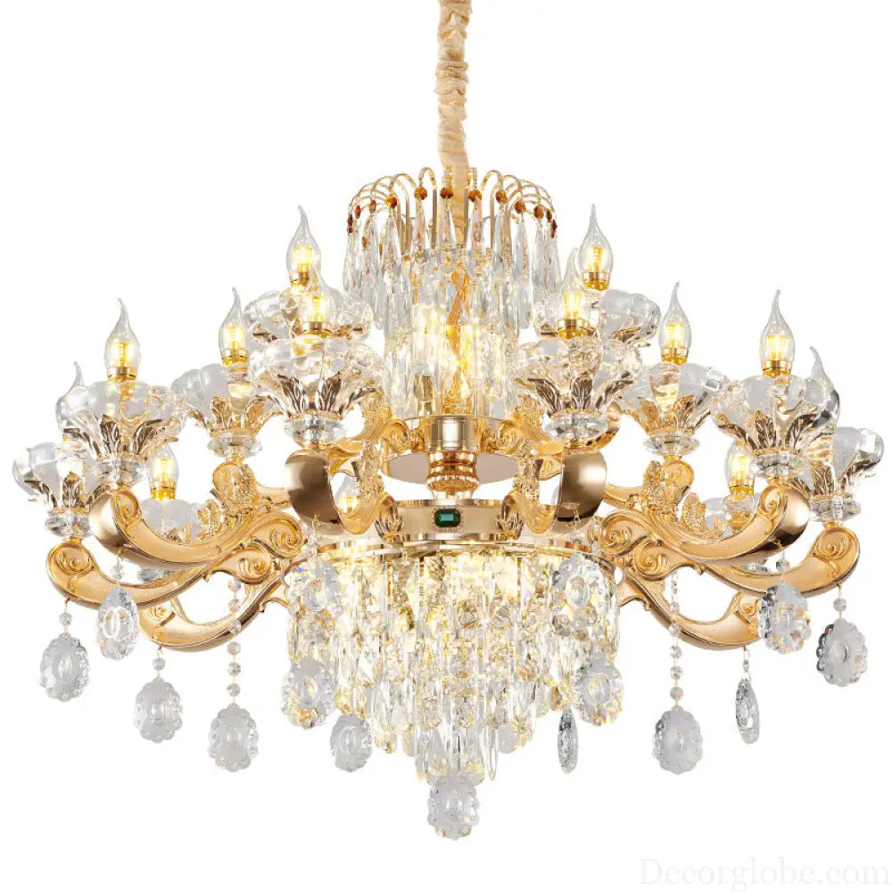 Kinsley European Luxury Crystal Branch Chandelier Collection Chandelier