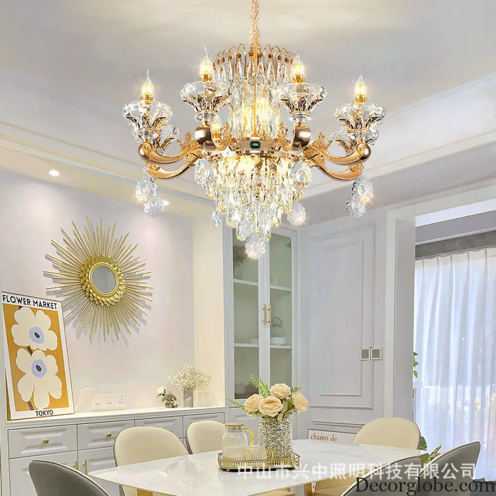 Kinsley European Luxury Crystal Branch Chandelier Collection Chandelier