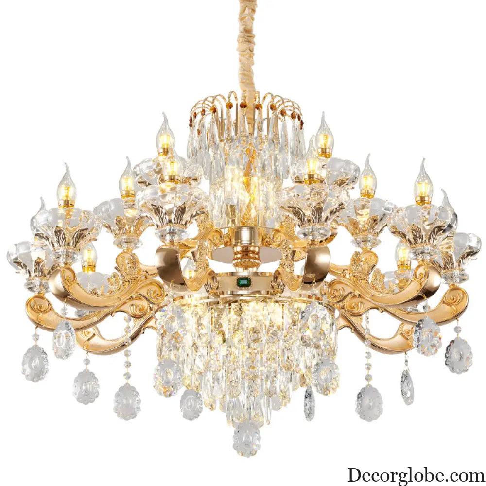 Kinsley European Luxury Crystal Branch Chandelier Collection Chandelier