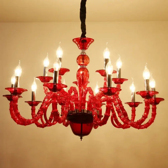 European Style Red Crystal Light for Wedding Celebration Bedroom LED Light KTV Private Room Corridor Corridor Corridor