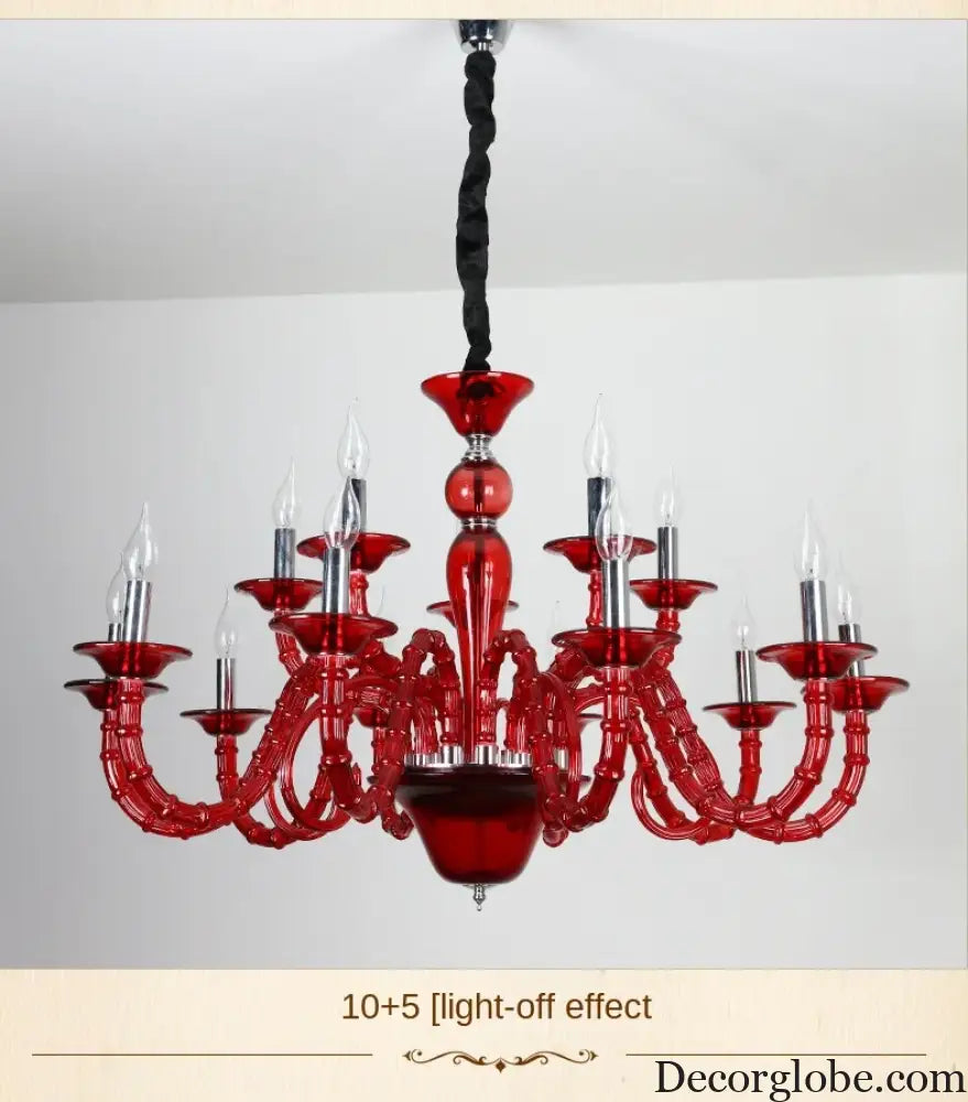 European Style Red Crystal Light for Wedding Celebration Bedroom LED Light KTV Private Room Corridor Corridor Corridor