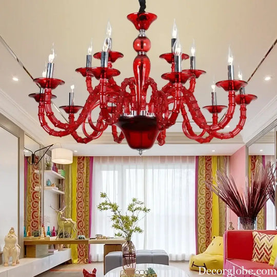 European Style Red Crystal Light for Wedding Celebration Bedroom LED Light KTV Private Room Corridor Corridor Corridor