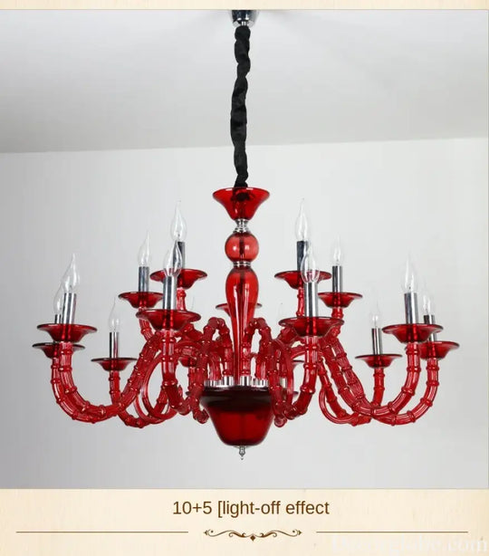 European Style Red Crystal Light for Wedding Celebration Bedroom LED Light KTV Private Room Corridor Corridor Corridor