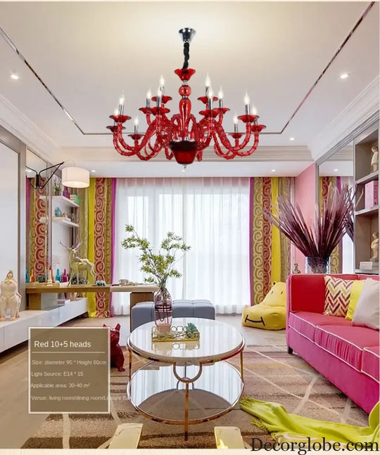 European Style Red Crystal Light for Wedding Celebration Bedroom LED Light KTV Private Room Corridor Corridor Corridor