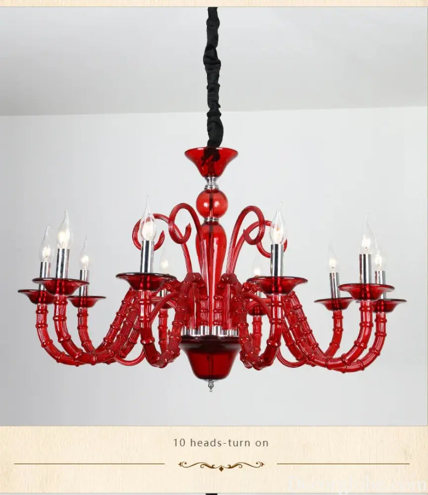 European Style Red Crystal Light for Wedding Celebration Bedroom LED Light KTV Private Room Corridor Corridor Corridor