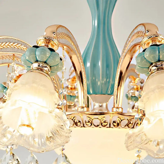 Elegant European-Style Crystal Chandelier - A Romantic and Fashionable Lighting Fixture for Living Rooms, Bedrooms, Dining Rooms, Studies, and Villa Duplexes - DecorGlobe