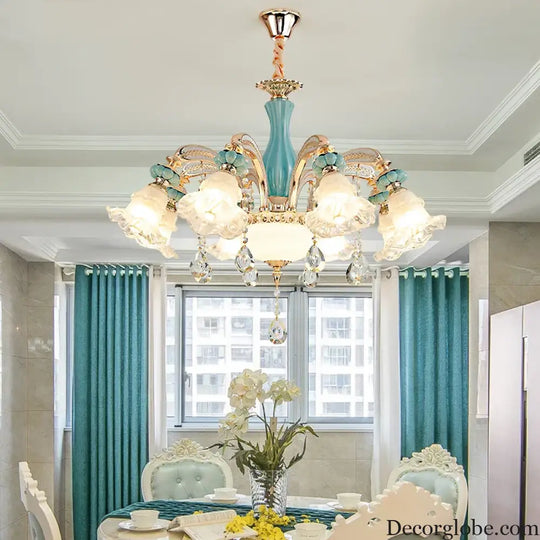 Elegant European-Style Crystal Chandelier - A Romantic and Fashionable Lighting Fixture for Living Rooms, Bedrooms, Dining Rooms, Studies, and Villa Duplexes - DecorGlobe