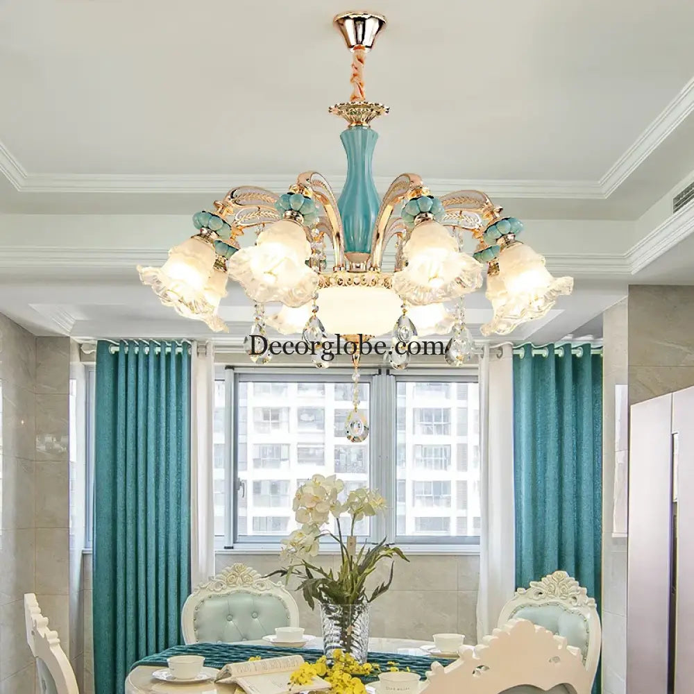 Elegant European-Style Crystal Chandelier - A Romantic and Fashionable Lighting Fixture for Living Rooms, Bedrooms, Dining Rooms, Studies, and Villa Duplexes - DecorGlobe