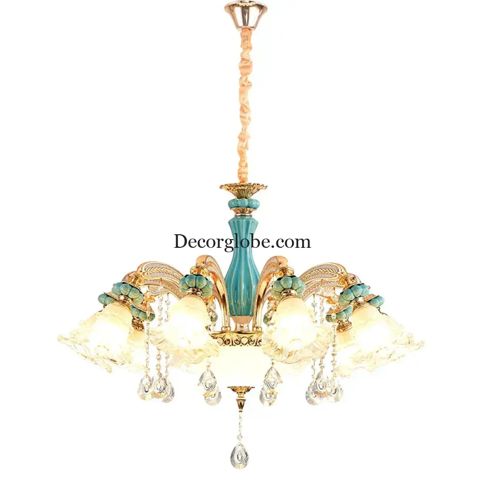 Elegant European-Style Crystal Chandelier - A Romantic and Fashionable Lighting Fixture for Living Rooms, Bedrooms, Dining Rooms, Studies, and Villa Duplexes - DecorGlobe