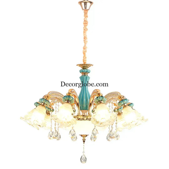 Elegant European-Style Crystal Chandelier - A Romantic and Fashionable Lighting Fixture for Living Rooms, Bedrooms, Dining Rooms, Studies, and Villa Duplexes - DecorGlobe