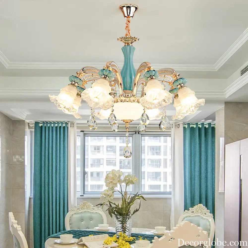 Elegant European-Style Crystal Chandelier - A Romantic and Fashionable Lighting Fixture for Living Rooms, Bedrooms, Dining Rooms, Studies, and Villa Duplexes - DecorGlobe