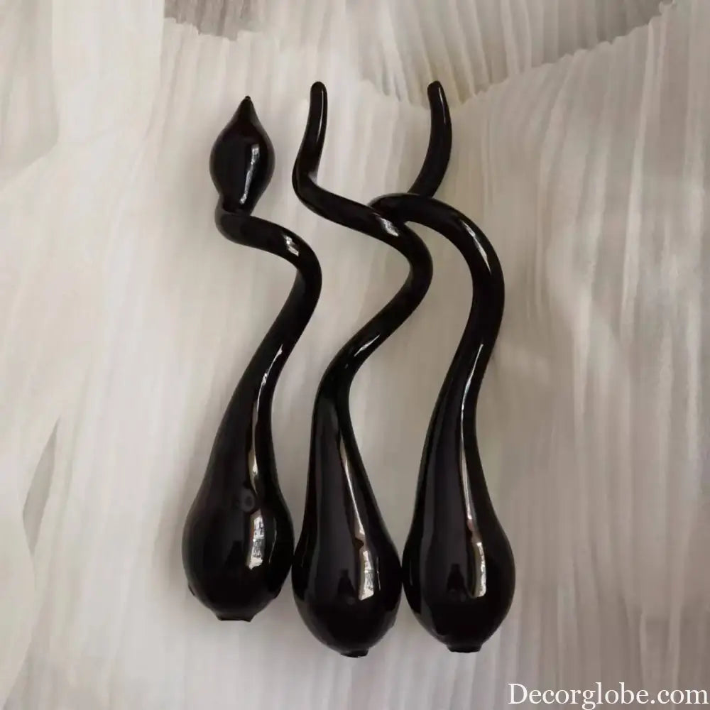 Large Black Hand Blown Glass Pendant Lamp for Statement Lighting Chandelier