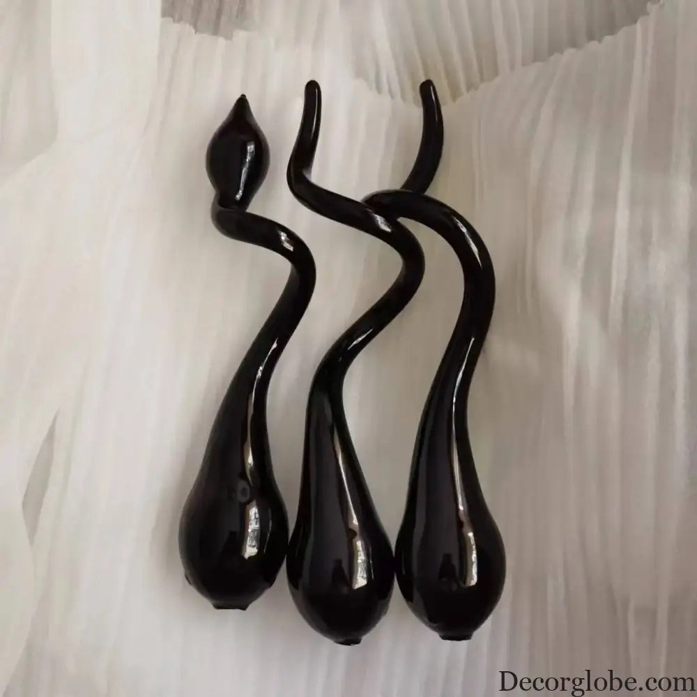 Large Black Hand Blown Glass Pendant Lamp for Statement Lighting Chandelier