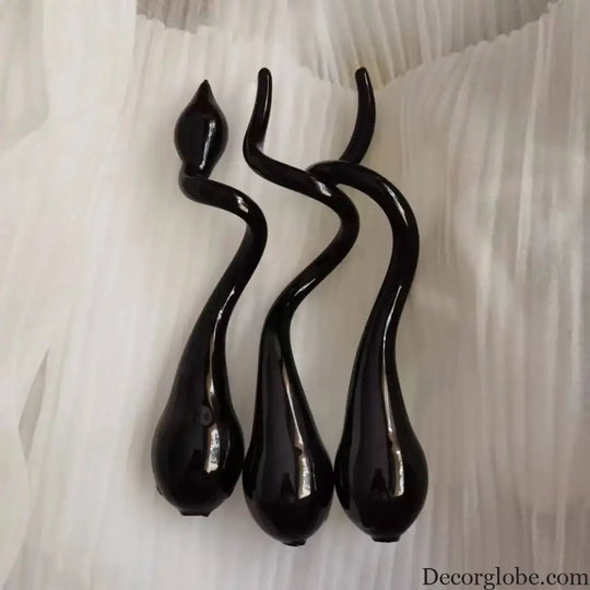 Large Black Hand Blown Glass Pendant Lamp for Statement Lighting Chandelier