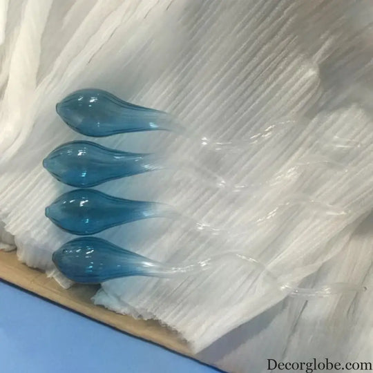 Large Blue Pendant Lamps Hand Blown Glass Long Chandeliers Light LED Suspension Lamp for Hotel Hall Living Room Loft