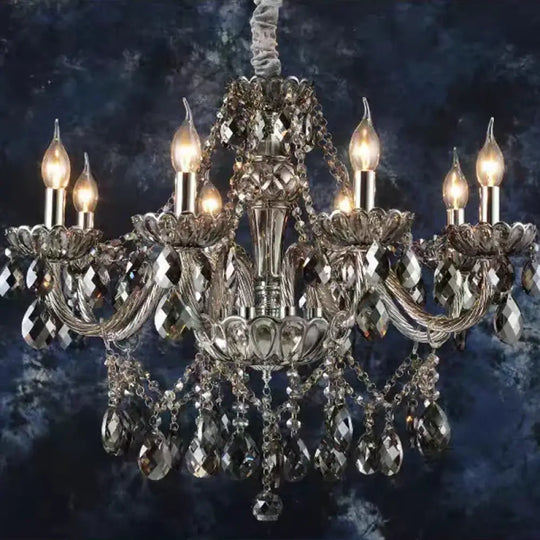Large Crystal Chandelier for Duplex Hall and Villa Lighting 8 lights No shade / Changeable Chandelier