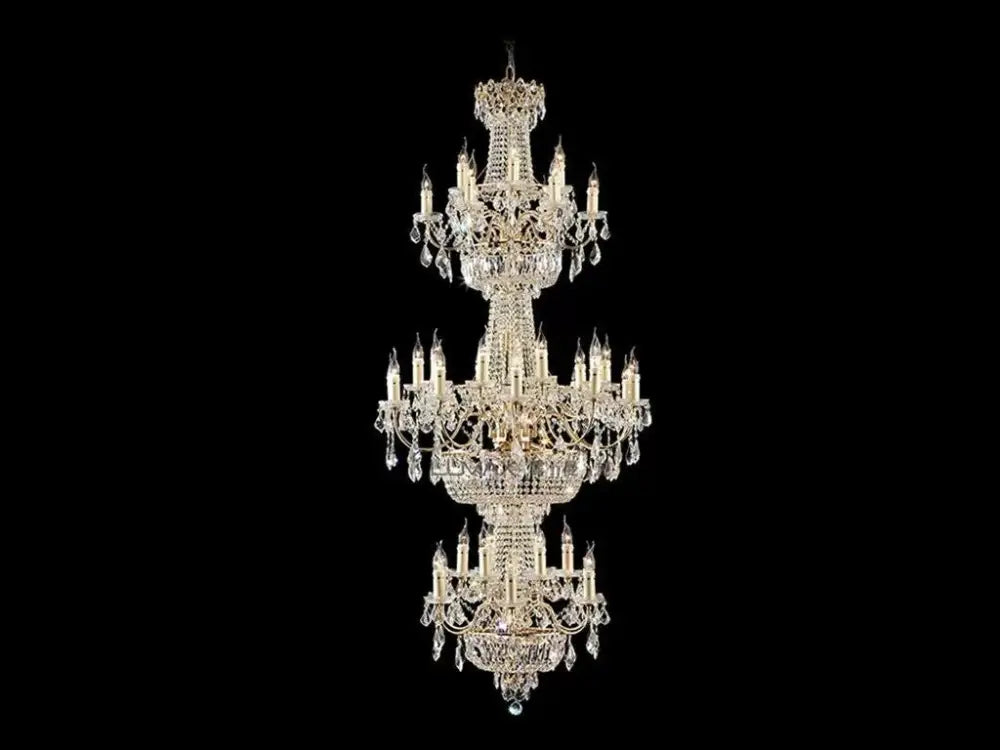 European-Style Living Room Crystal Chandelier Duplex Floor-To-Ceiling Light Fixture Luxurious and Grand Chandelier for