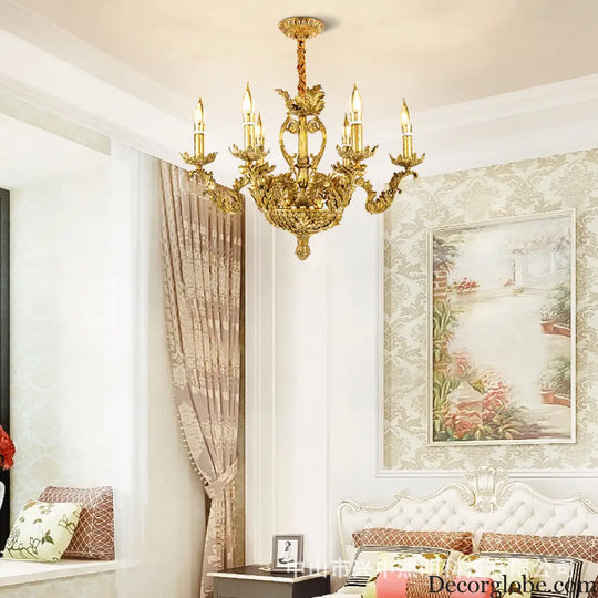 Layla - European-Style Pure Copper Branch Chandelier 6-head chandelier (diameter 60cm, height 55cm) Chandelier