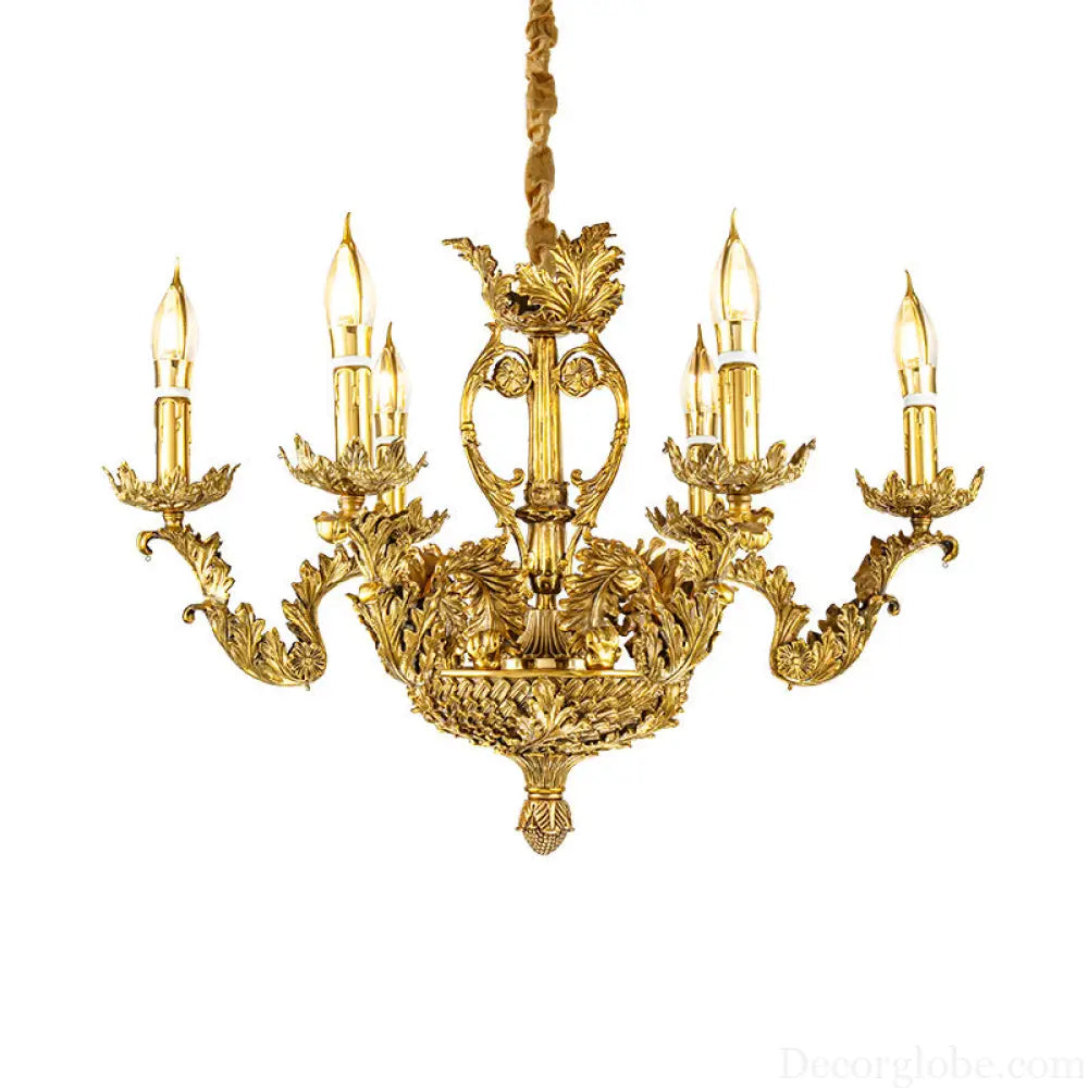 Layla - European-Style Pure Copper Branch Chandelier 6-head chandelier (diameter 60cm, height 55cm) Chandelier