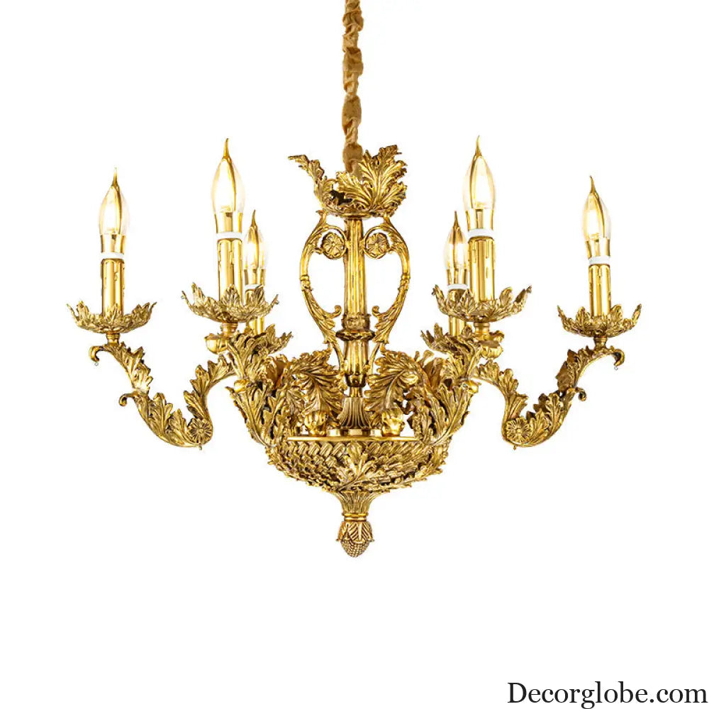 Layla - European-Style Pure Copper Branch Chandelier 6-head chandelier (diameter 60cm, height 55cm) Chandelier